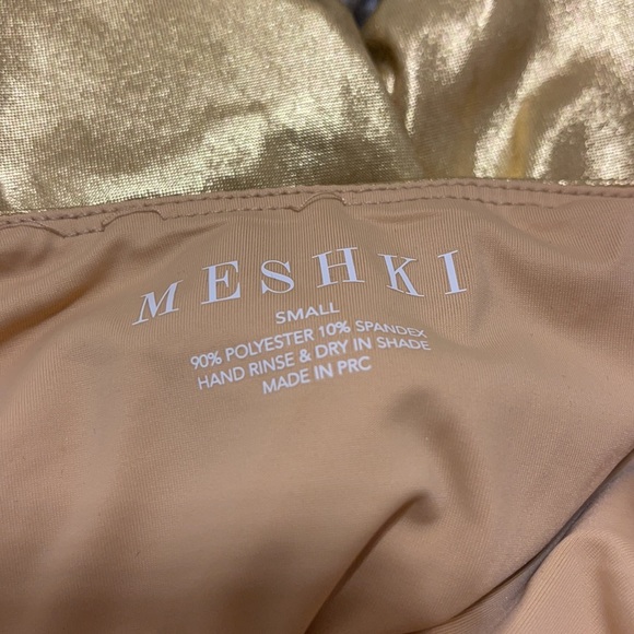Meshki Swim Gold High Cut Open Back One Piece SM - Picture 4 of 4